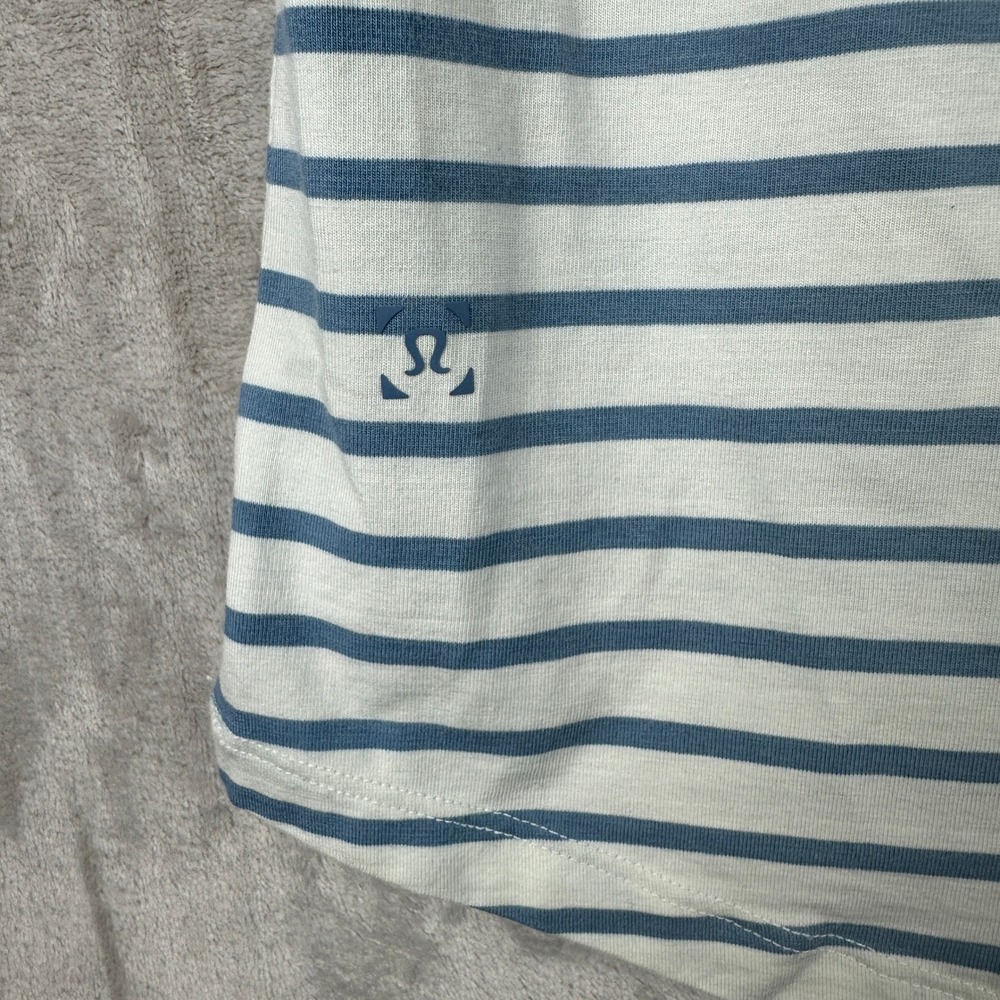 Lululemon Mens Medium Striped Short Sleeve Crew Neck 5 Year Basic  T-Shirt - Picture 2 of 6